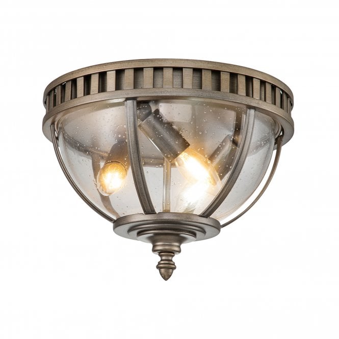 Halleron 3 Light Ceiling Flush Burnished Bronze