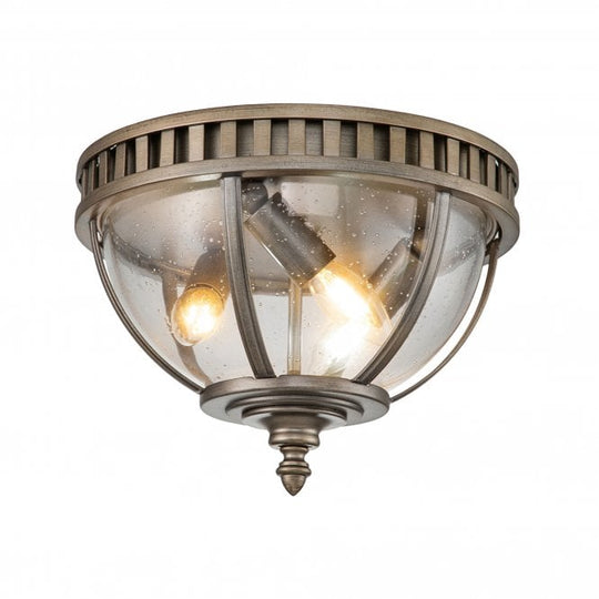 Halleron 3 Light Ceiling Flush Burnished Bronze