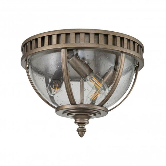 Halleron 3 Light Ceiling Flush Burnished Bronze