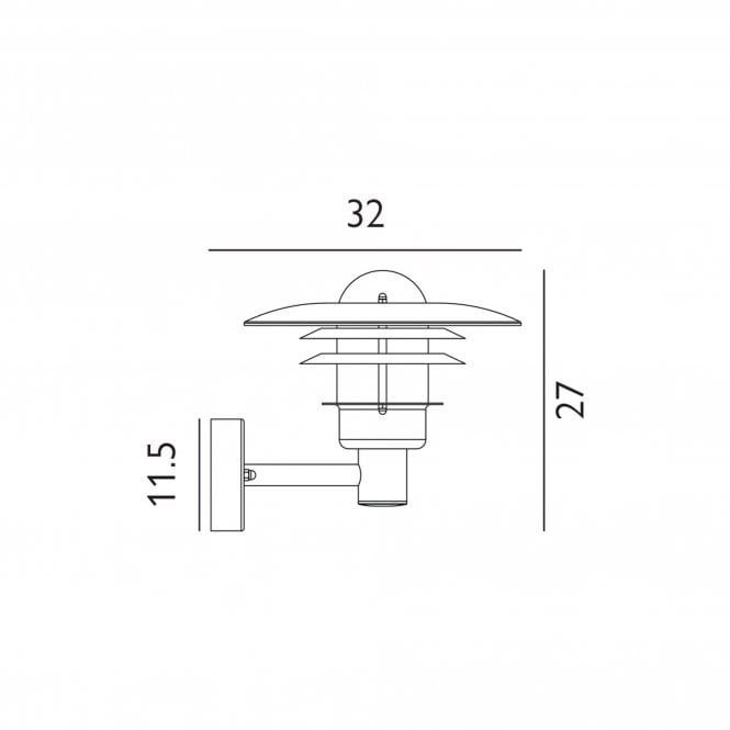 Larvik 1 Light Wall Light Black
