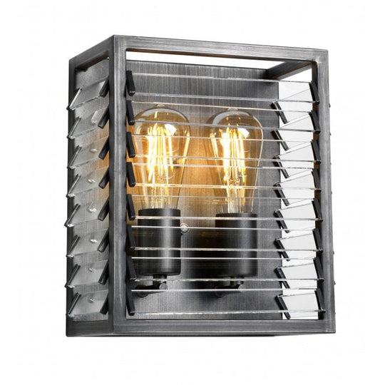 Louvre 2 Light Pendant Painted Gunmetal