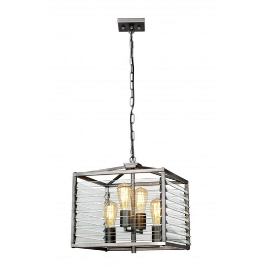 Louvre 4 Light Pendant Painted Gunmetal