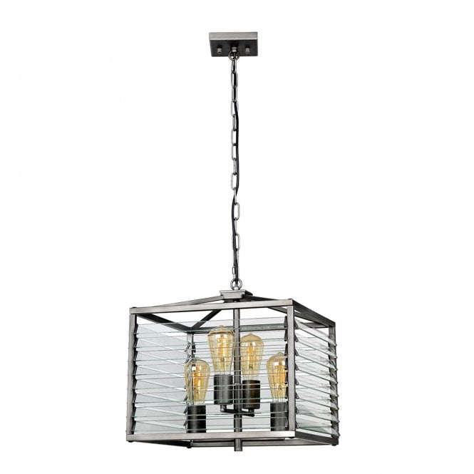 Louvre 4 Light Pendant Painted Gunmetal