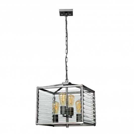 Louvre 4 Light Pendant Painted Gunmetal