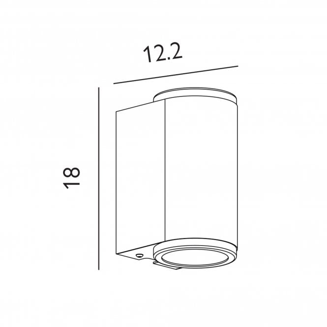 Mandal 2 Light Up/Down Wall Light Black