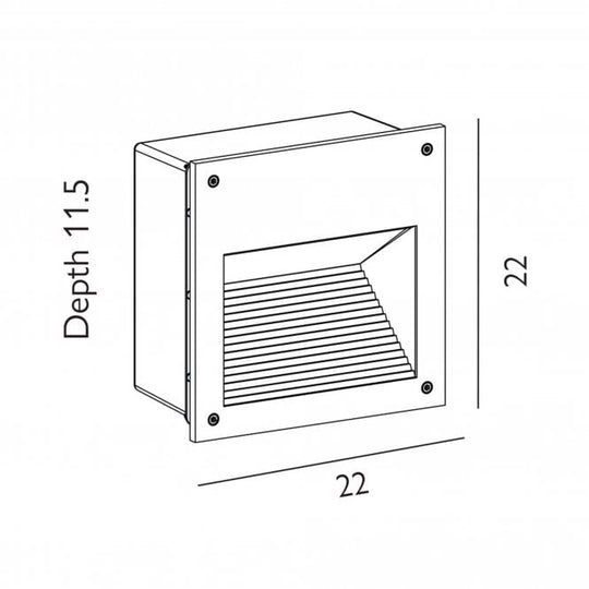 Namsos LED Recessed Wall Light Aluminium