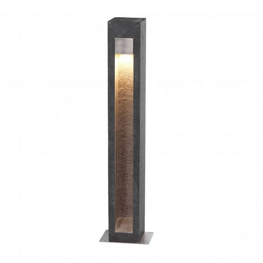 ParkstoneLED Bollard Basalt Stone with Stainless Steel