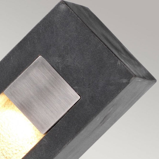 ParkstoneLED Bollard Basalt Stone with Stainless Steel
