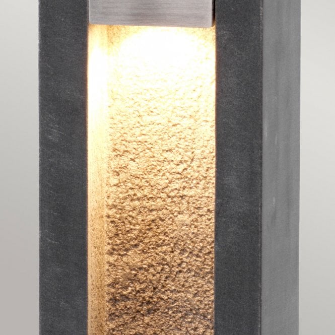 ParkstoneLED Bollard Basalt Stone with Stainless Steel