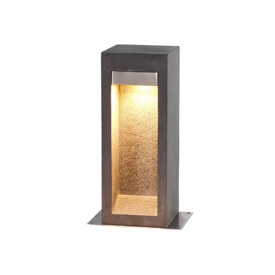 ParkstoneLED Bollard Basalt Stone with Stainless Steel