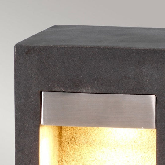 ParkstoneLED Bollard Basalt Stone with Stainless Steel