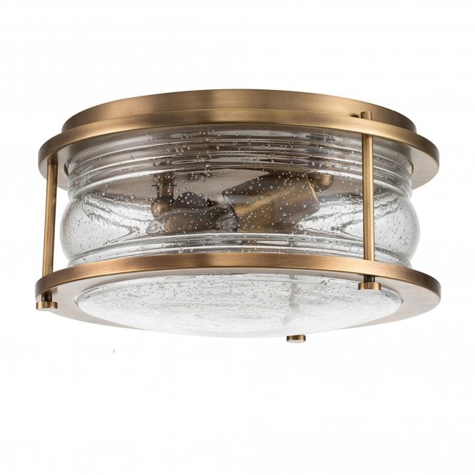 Ashland Bay 2 Light Flush Mount  Natural Brass