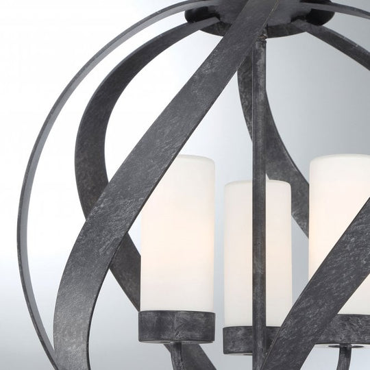 Blacksmith 3 Light Outdoor Chandelier  Old Black