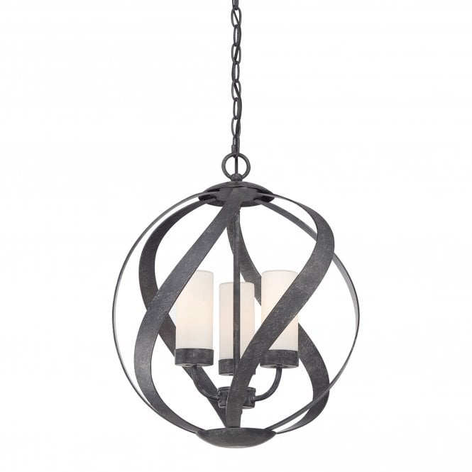 Blacksmith 3 Light Outdoor Chandelier  Old Black