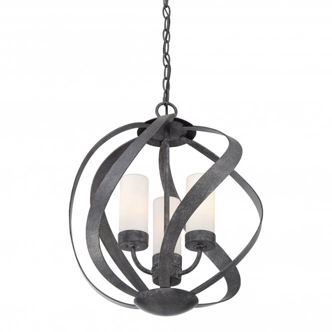 Blacksmith 3 Light Outdoor Chandelier  Old Black