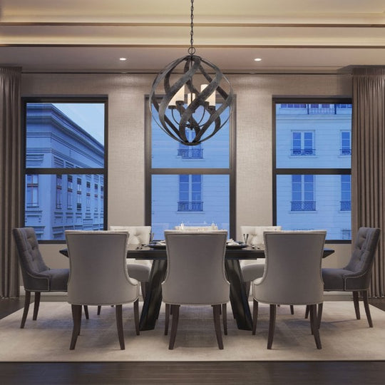 Blacksmith 5 Light Outdoor Chandelier  Old Black