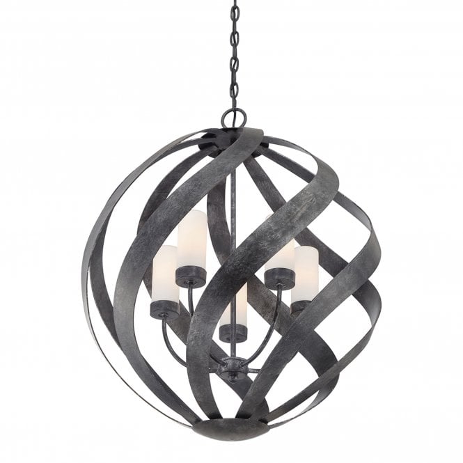 Blacksmith 5 Light Outdoor Chandelier  Old Black