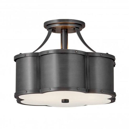 Chance 2 Light Semi-flush Mount Blackened Brass