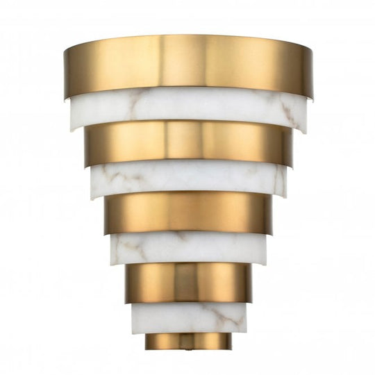 Echelon LED Wall Light  Heritage Brass