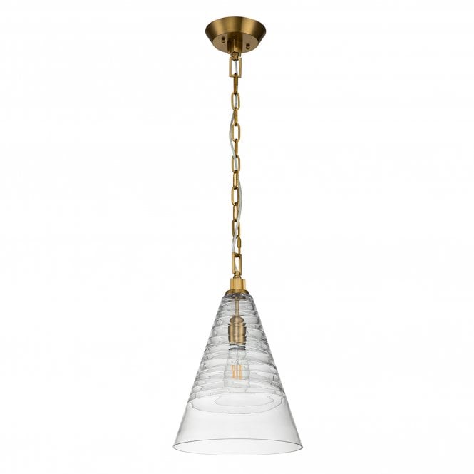 Elmore 1 Light Pendant   Burnished Brass