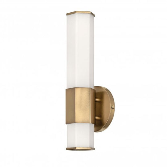 Facet Single LED Wall Light  Heritage Brass