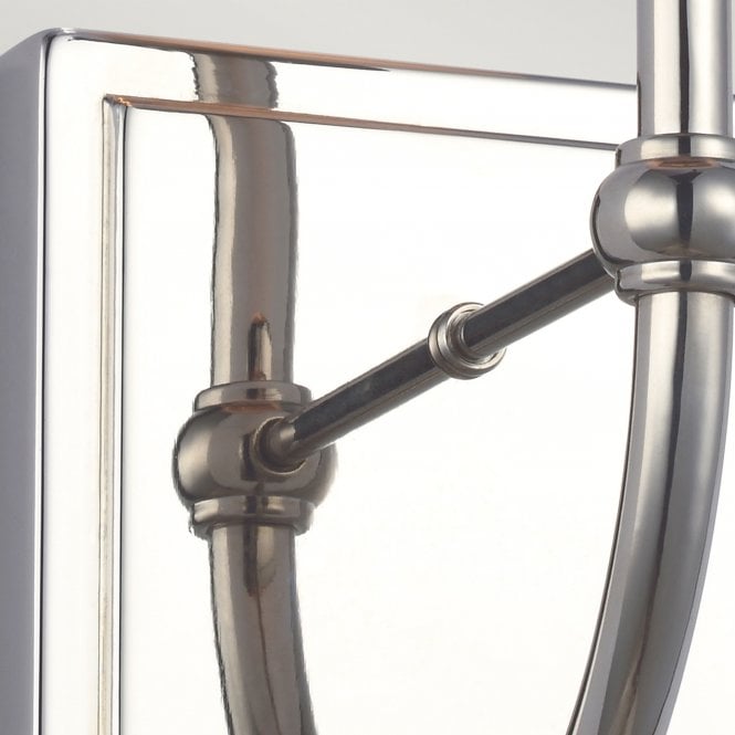 Felixstowe 1 Light Wall Light - Scallop Shade Polished Chrome, Scallop Faux Silk Shade