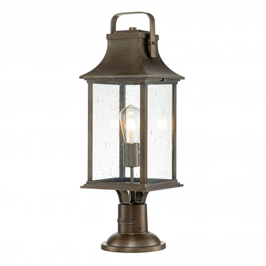 Grant 1 Light Large Pedestal Lantern  Burnished Bronze