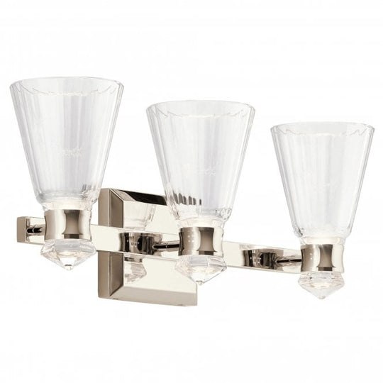 Kayva LED 3 Arm Dual-lit Wall Light  Polished Chrome / Nickel