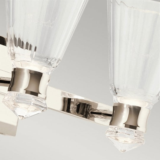 Kayva LED 3 Arm Dual-lit Wall Light  Polished Chrome / Nickel