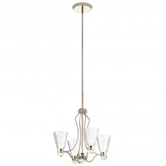 Kayva LED 9 Light 4 Arm Chandelier  Polished Chrome / Nickel