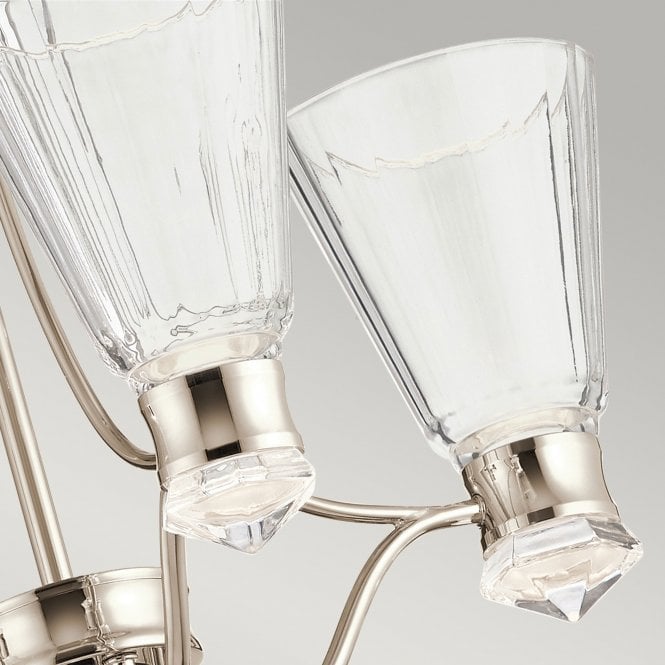 Kayva LED 9 Light 4 Arm Chandelier  Polished Chrome / Nickel