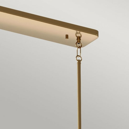 Kimrose 10 Light Linear Chandelier  Brushed Natural Brass
