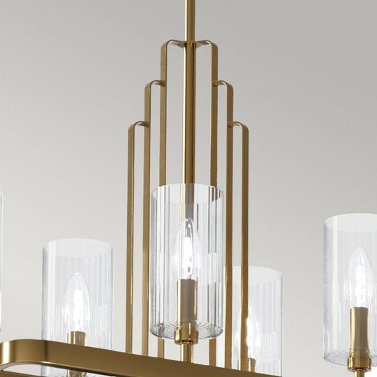 Kimrose 10 Light Linear Chandelier  Brushed Natural Brass
