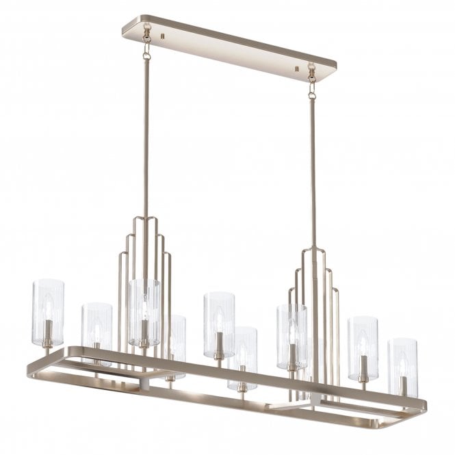 Kimrose 10 Light Linear Chandelier  Polished Chrome / Nickel