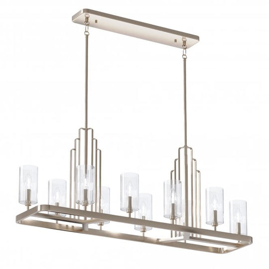 Kimrose 10 Light Linear Chandelier  Polished Chrome / Nickel