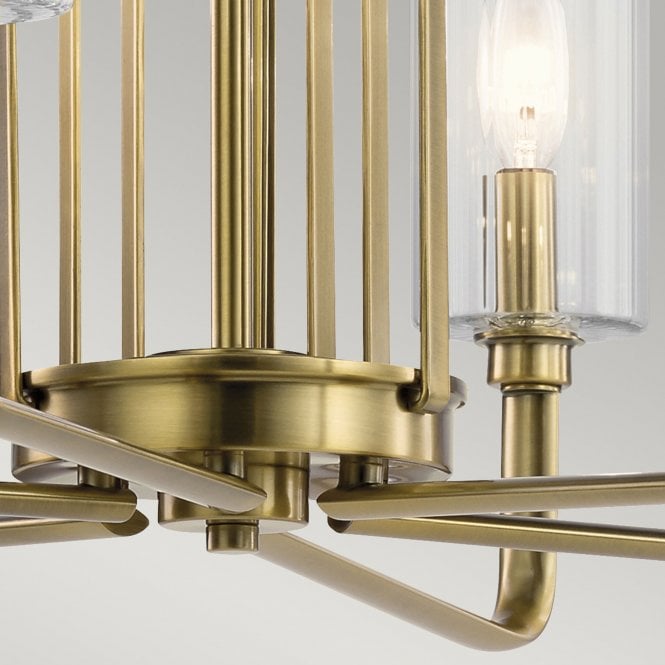 Kimrose 6 Light Chandelier   Brushed Natural Brass