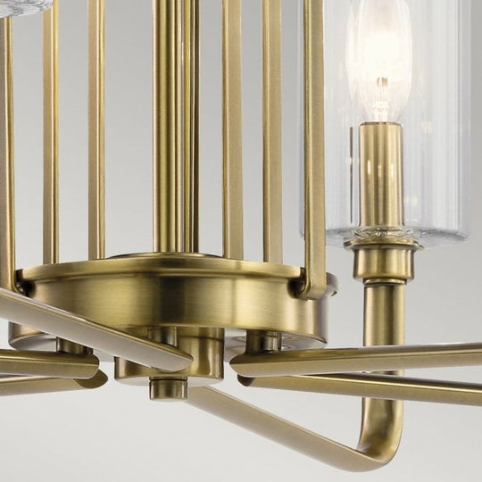 Kimrose 6 Light Chandelier   Brushed Natural Brass