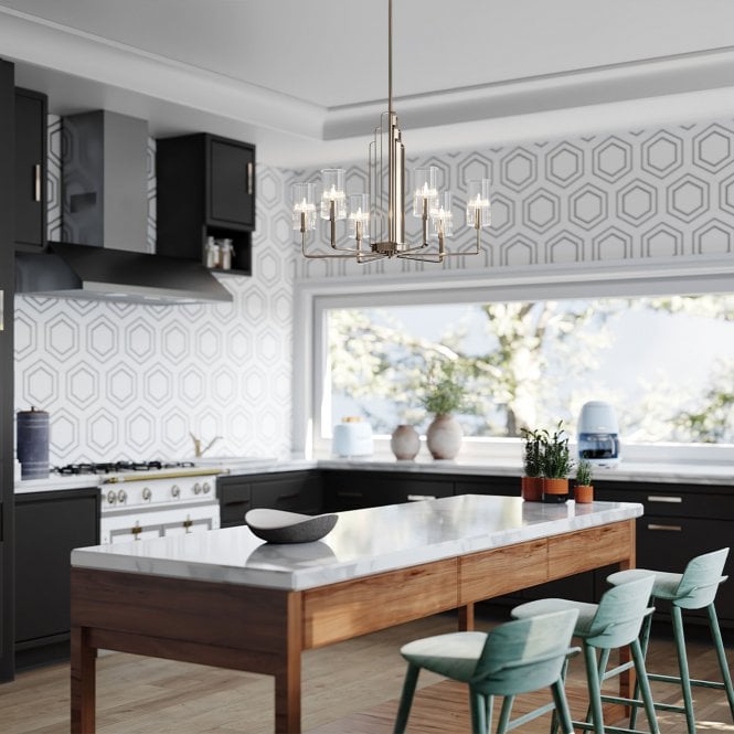 Kimrose 6 Light Chandelier   Polished Chrome / Nickel