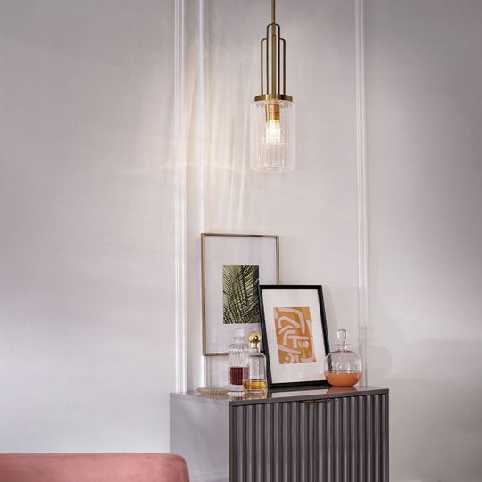 Kimrose 1 Light Mini Pendant  Brushed Natural Brass