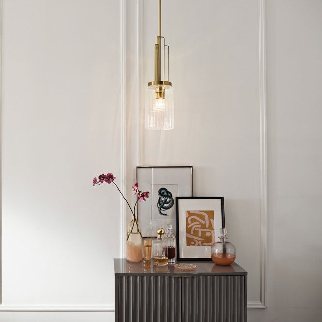 Kimrose 1 Light Mini Pendant  Brushed Natural Brass