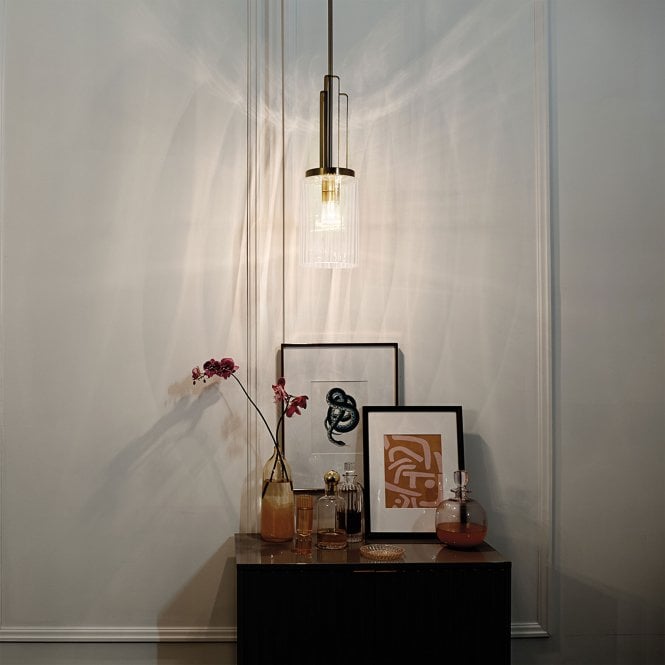 Kimrose 1 Light Mini Pendant  Brushed Natural Brass