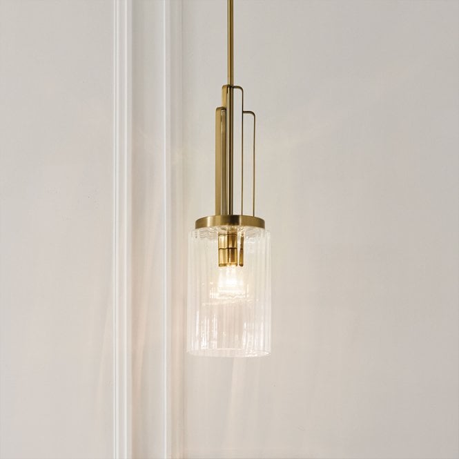 Kimrose 1 Light Mini Pendant  Brushed Natural Brass