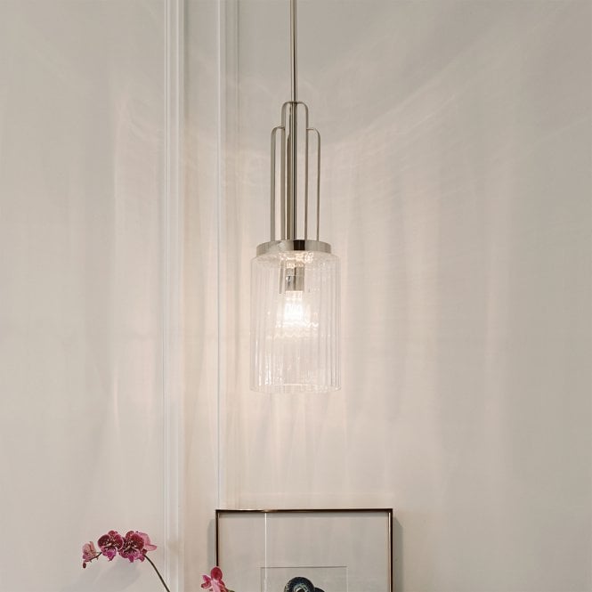 Kimrose 1 Light Mini Pendant  Polished Chrome / Nickel
