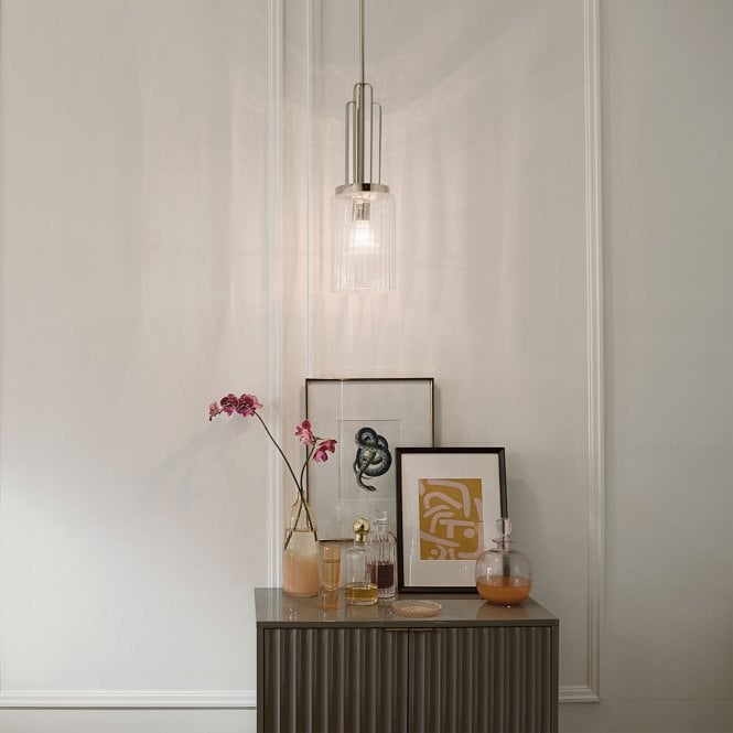 Kimrose 1 Light Mini Pendant  Polished Chrome / Nickel