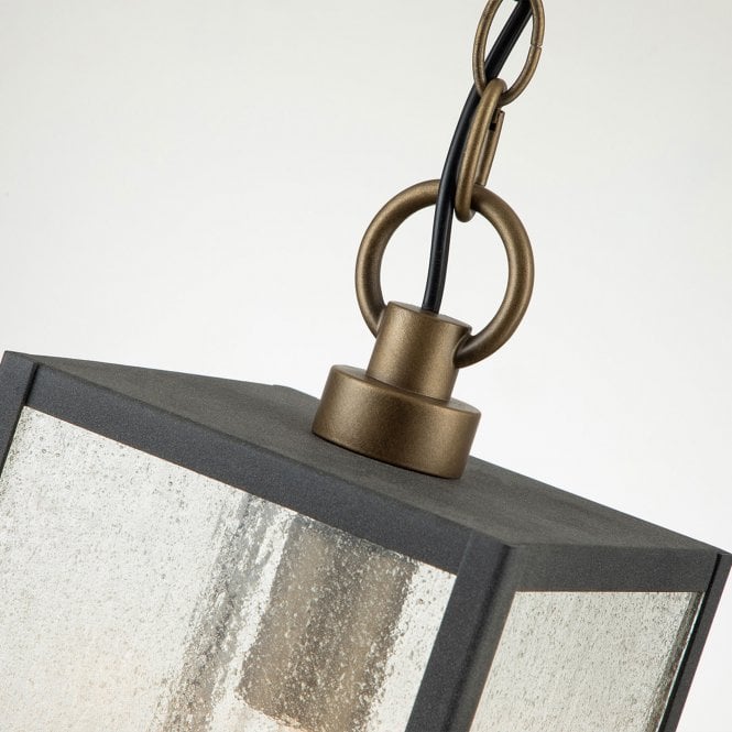 Lahden 1 Light Chain Lantern  Weathered Zinc