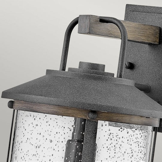Lakehouse 1 Light Medium Wall Lantern Aged Zinc with Driftwood Grey