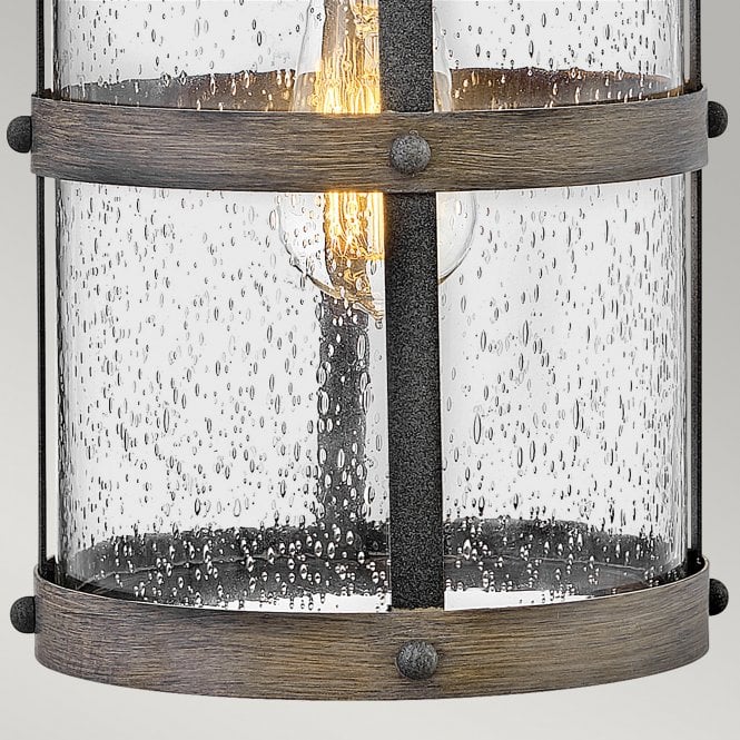 Lakehouse 1 Light Medium Wall Lantern Aged Zinc with Driftwood Grey