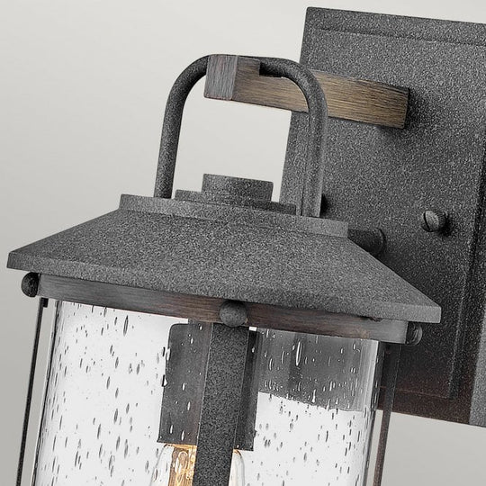 Lakehouse 1 Light Small Wall Lantern Aged Zinc with Driftwood Grey
