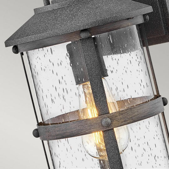 Lakehouse 1 Light Small Wall Lantern Aged Zinc with Driftwood Grey
