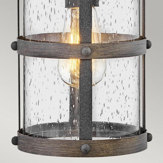 Lakehouse 1 Light Small Wall Lantern Aged Zinc with Driftwood Grey